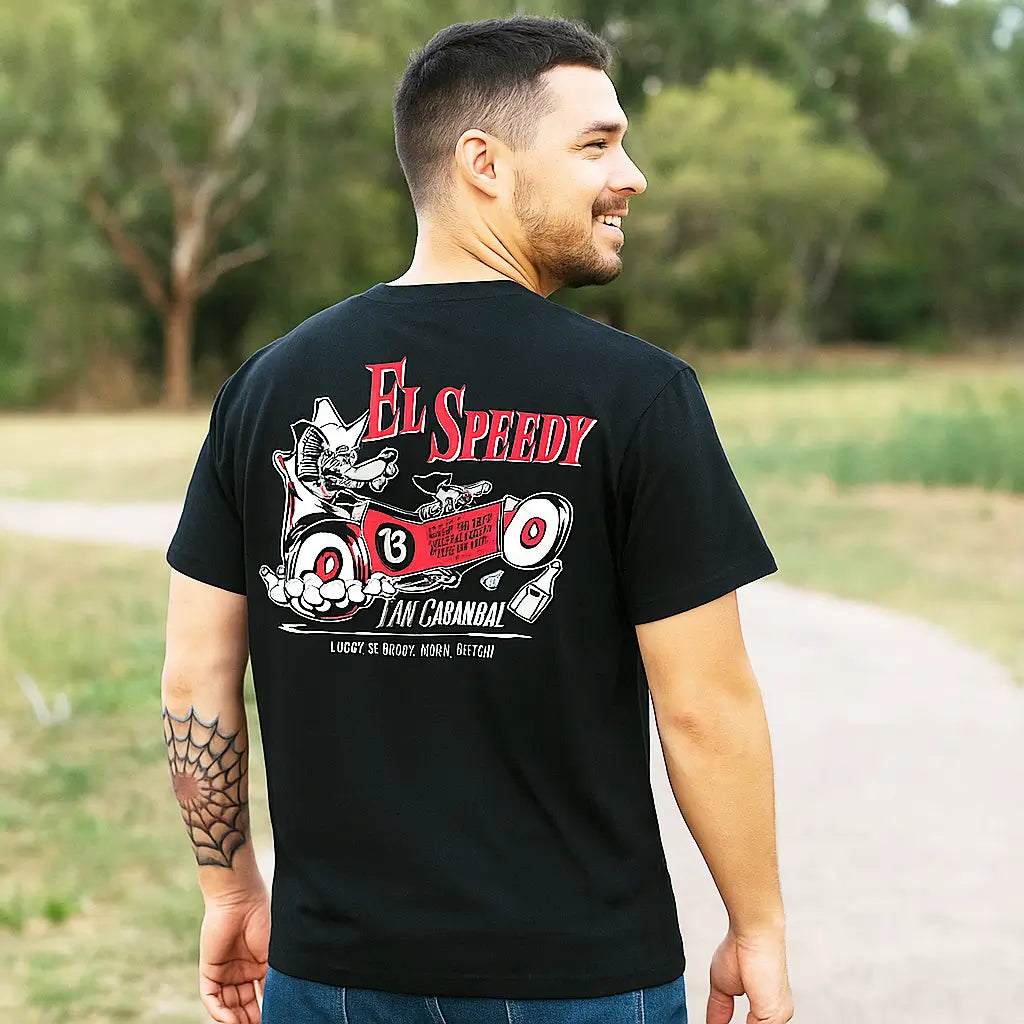 El Speedy Rockabilly Hot Rod T-Shirt – Lucky 13 Men's Tee – Atomic