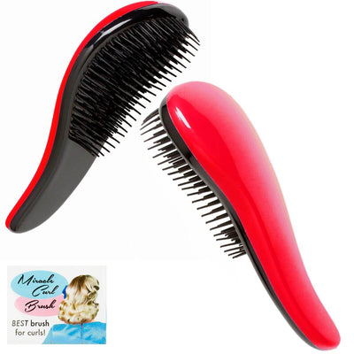  Miracle Hair Curl Brush - Red front and back view