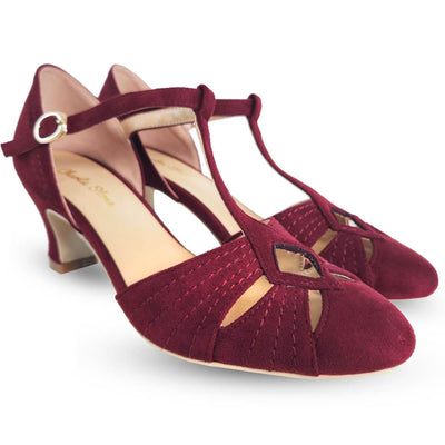 Charlie Stone Shoes Luxe London Heels - Wine Red pair shot