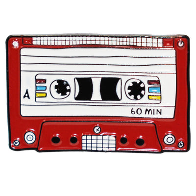 Retro 60min Red cassette tape Enamel Pin