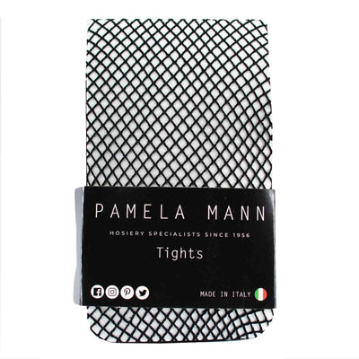 Pamela Mann Fishnet Pantyhose - Black (Oversize) - pack shot