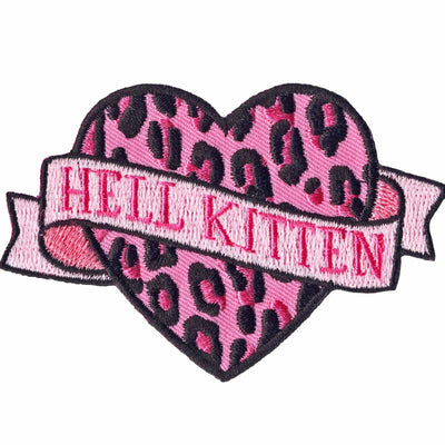Sourpuss Hell Kitten Leopard Heart Iron On Patch