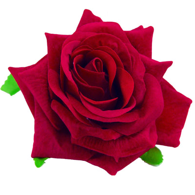 Image of Velvet Rose Flower Hair Clip/Brooch - Red