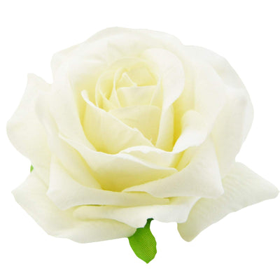 Image of Velvet Rose Flower Hair Clip/Brooch - White