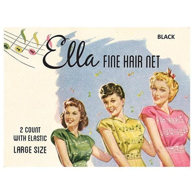 Image of Vintage Hairstyling Ella Hair Nets (Pack of Two) - Black
