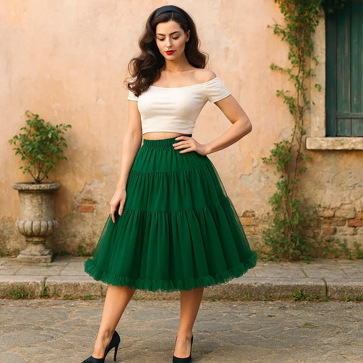 Bottle Green 1950s Petticoat Banned 23"