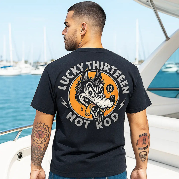 Lucky Wolf Hot Rod T-Shirt – Lucky 13 Men's Tee