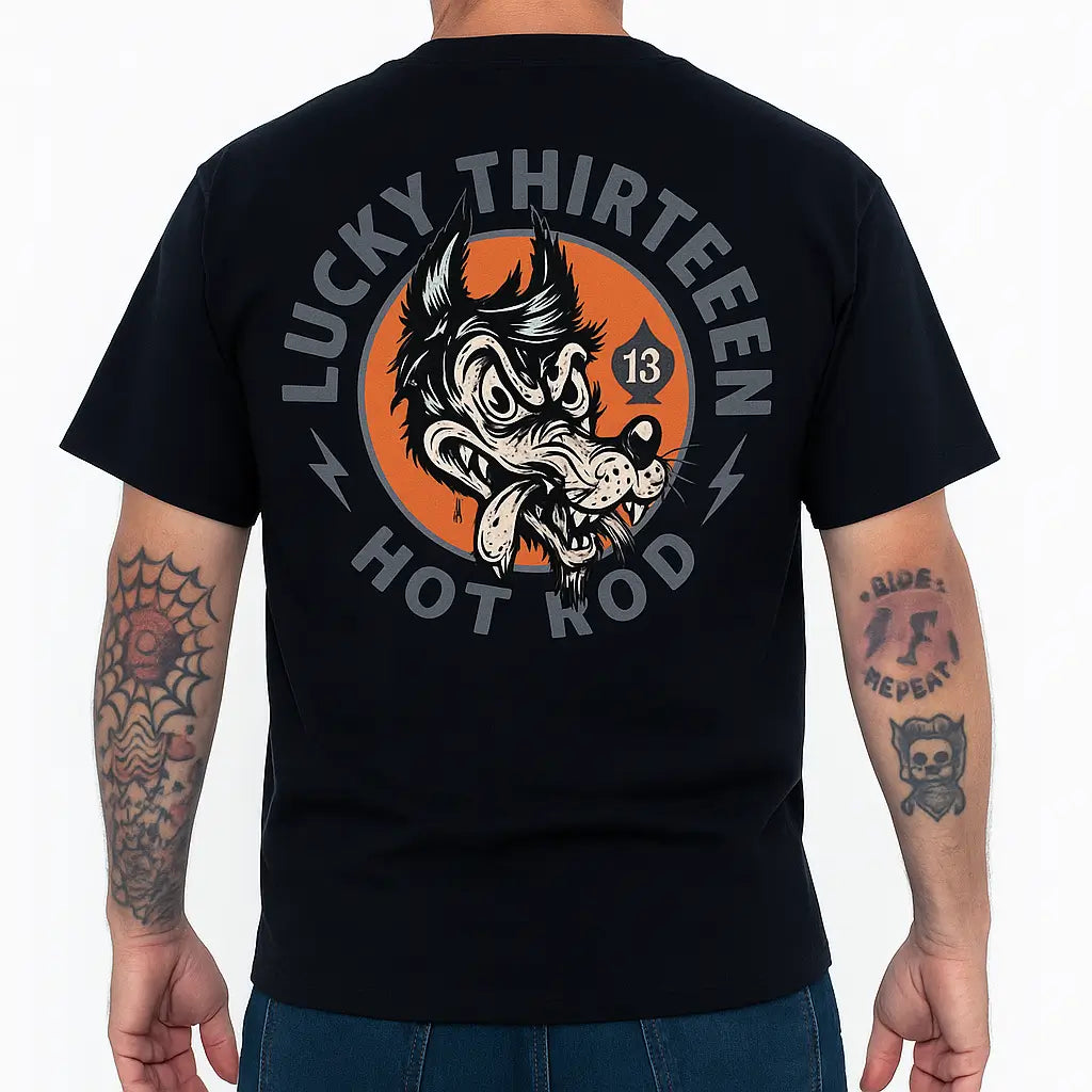 Lucky Wolf Hot Rod T-Shirt – Lucky 13 Men's Tee