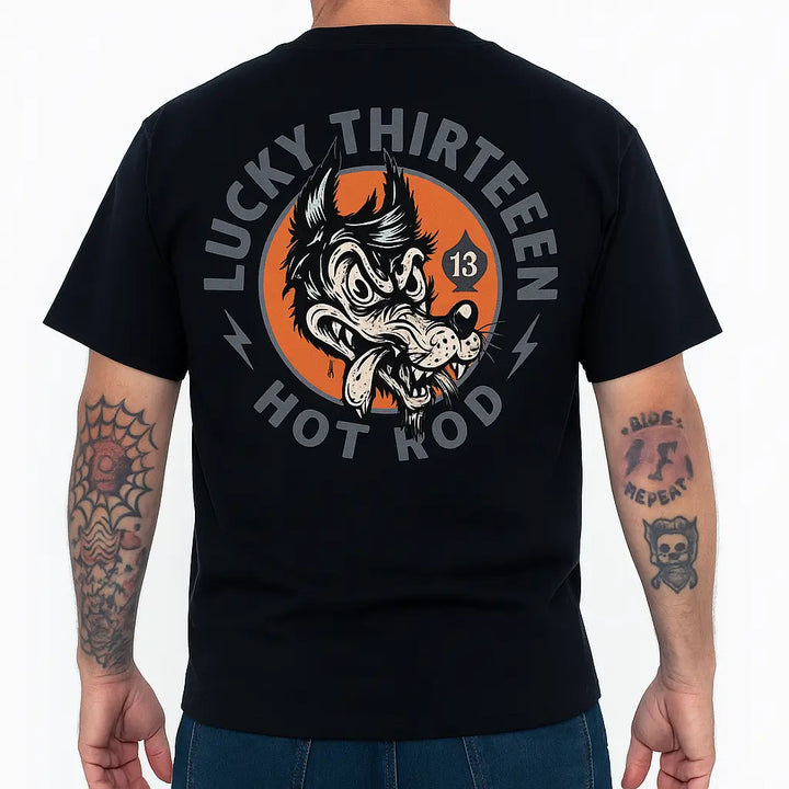 Lucky Wolf Hot Rod T-Shirt – Lucky 13 Men's Tee