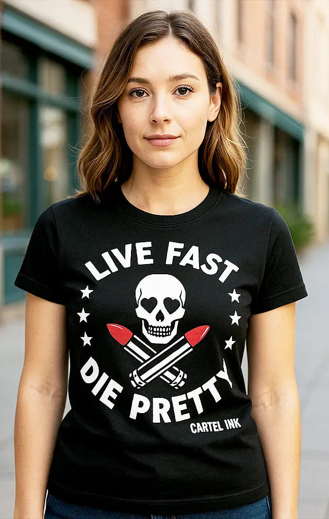 Cartel Ink Women's Rockabilly T-Shirt - Live Fast Die Pretty