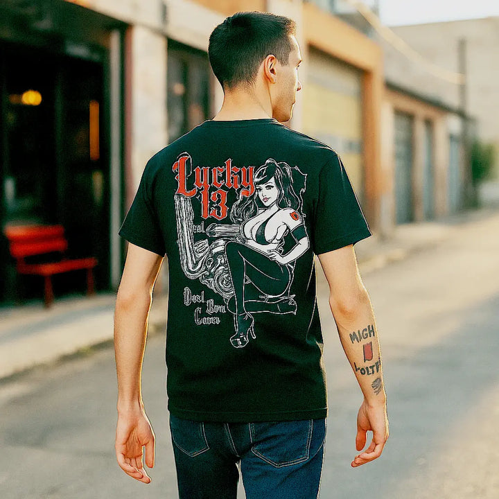 Dead Man's Curve Hot Rod T-Shirt – Lucky 13 Men's Tee