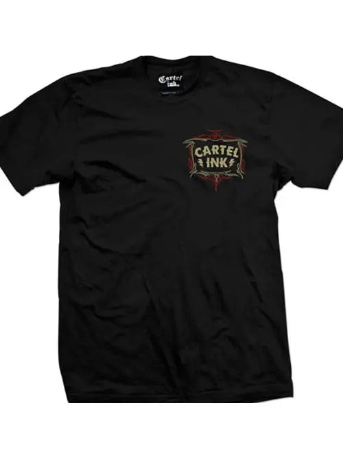 Front Image of cartel ink mens tshirt with a classic car and writing