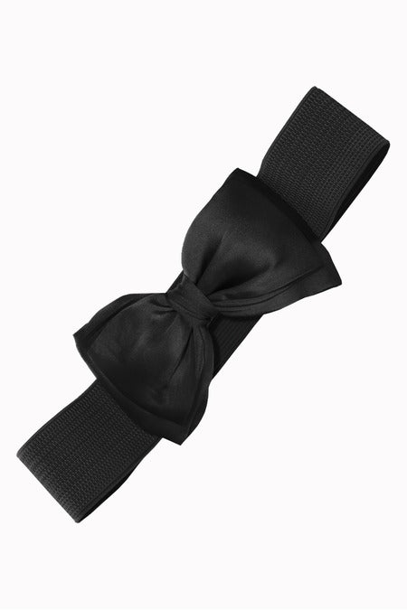 Black bow belt on a white background