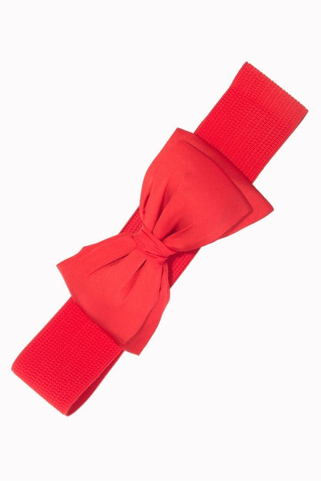 Red bow belt on a white background