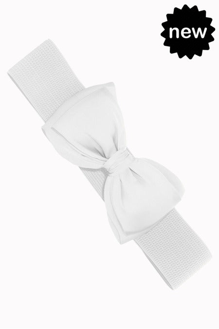 White belt with bow on a white background