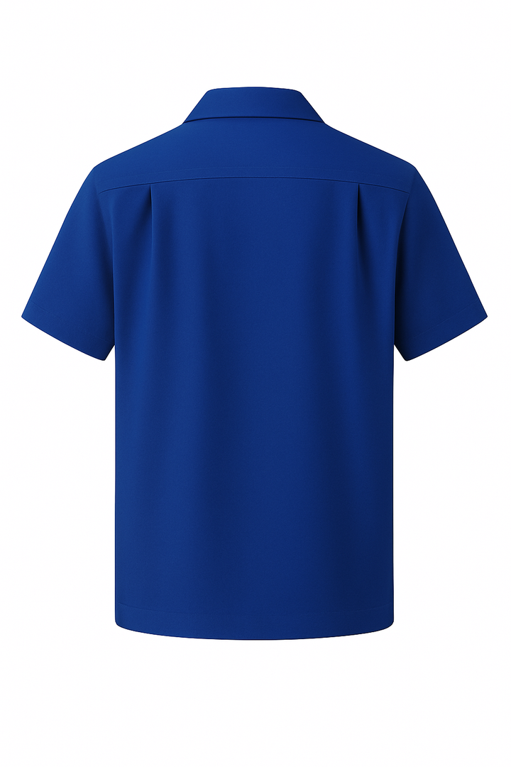 Royal Black Havana Diamond Design Bowling Shirt - Nifty50's Retro Men's