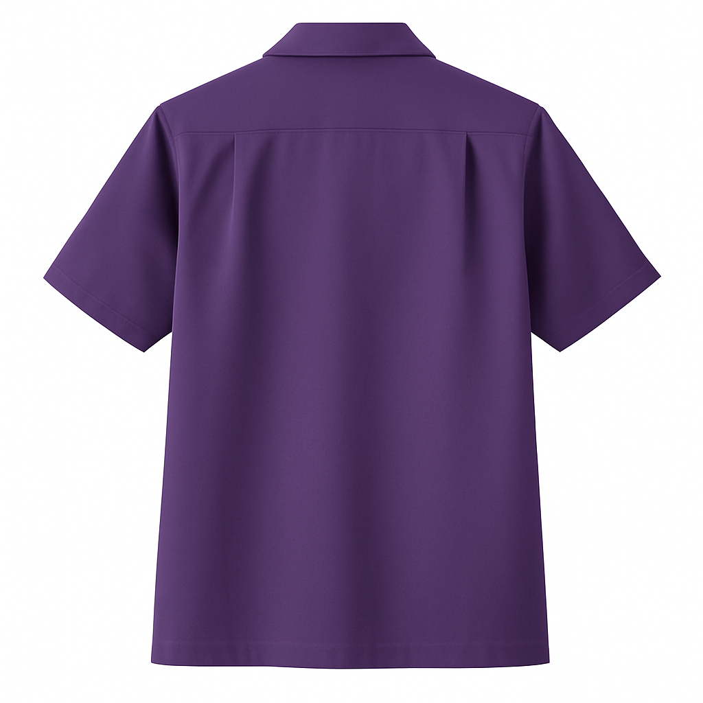 Purple White Bodgie Double Panel Bowling Shirt - Nifty50's Retro Men's