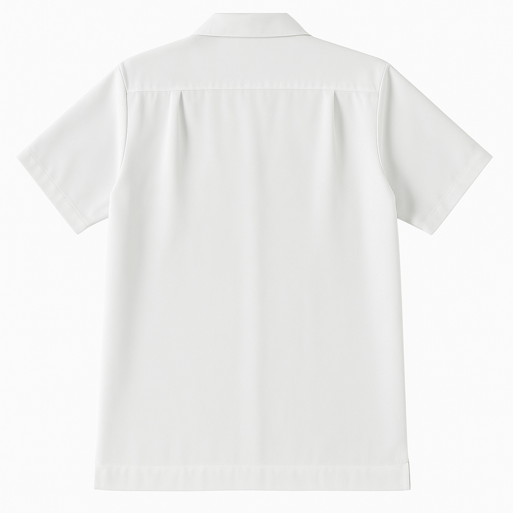 White Coffee Bodgie Double Panel Bowling Shirt - Nifty50's Retro Men's