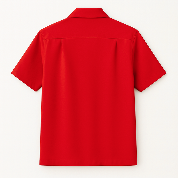 Red White Havana Diamond Design Bowling Shirt - Nifty50's Retro Men's