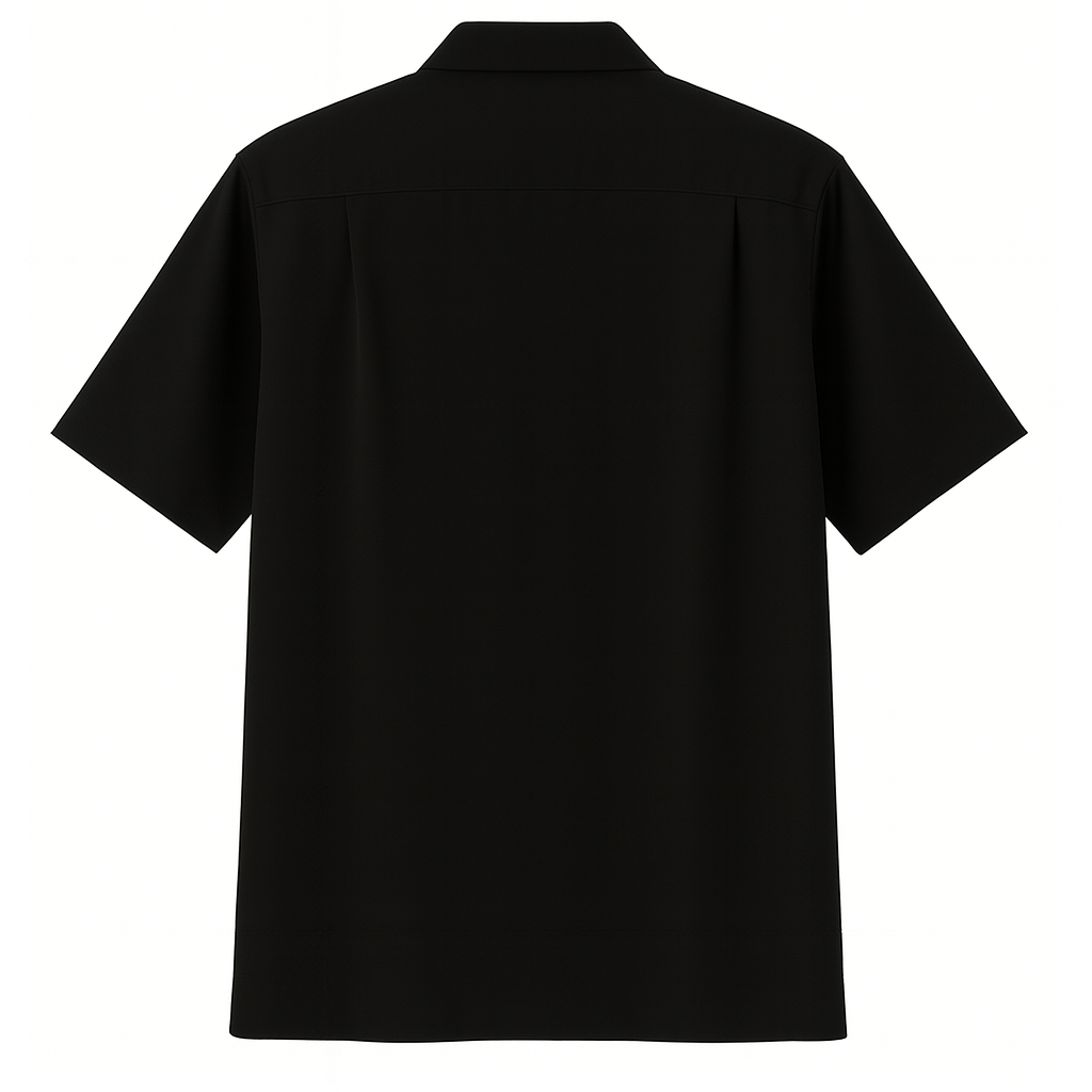 Black Red Bodgie Double Panel Bowling Shirt - Nifty50's Retro Men's