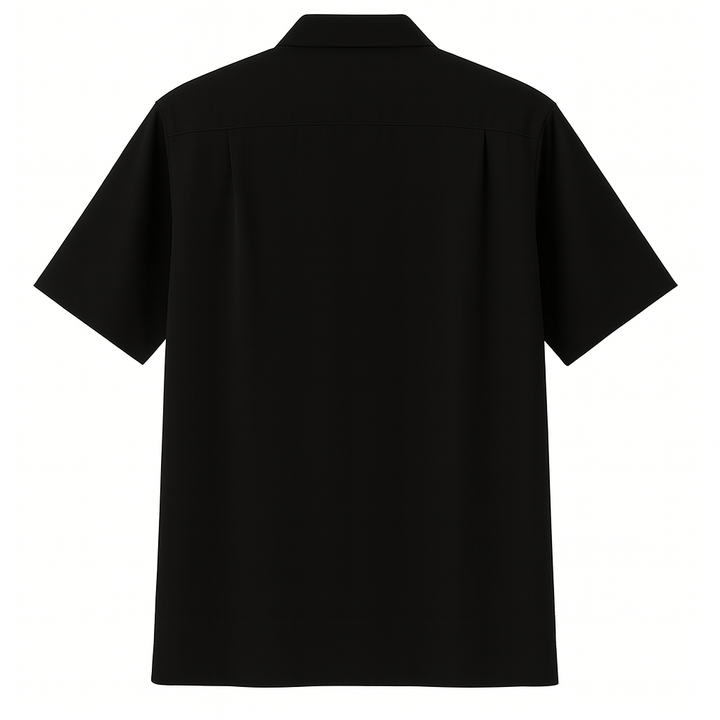 Black Red Bodgie Double Panel Bowling Shirt - Nifty50's Retro Men's