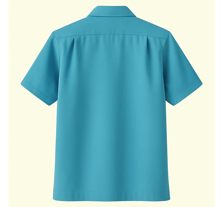 Aqua shirt back on a white background