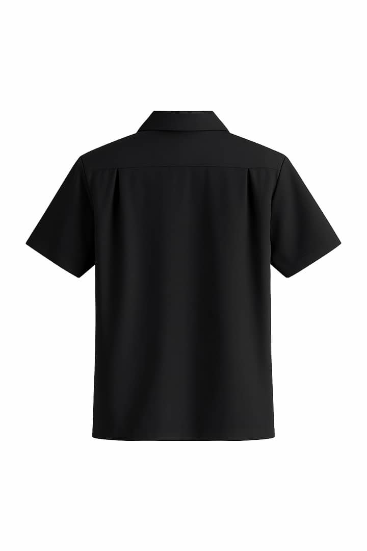 Black polo shirt on a white background