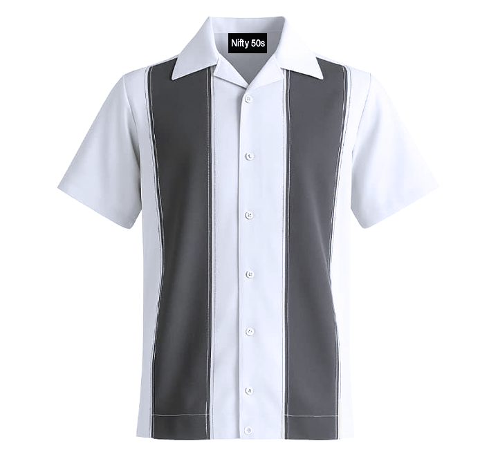 White shirt with black suspenders on a white background