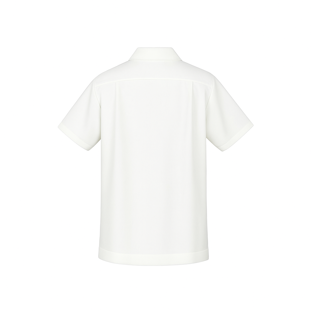 White Bowling shirt Back on a white background