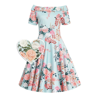 Dolly and Dotty Darlene Pale blue Floral Dress  - simple dress with floral design