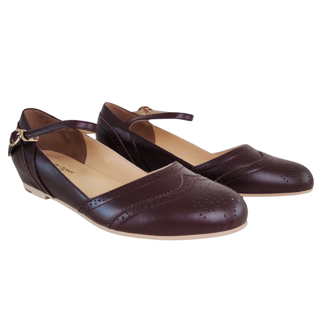 Side image of Charlie Stone Dorian shoe in dark cocoa colour