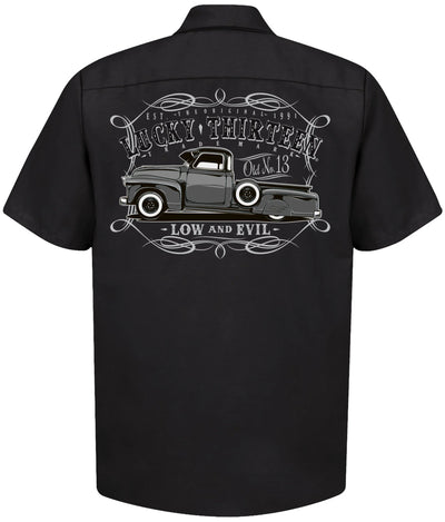 Black Dragger Hot Rod Work Shirt - Lucky 13 Men's Rockabilly