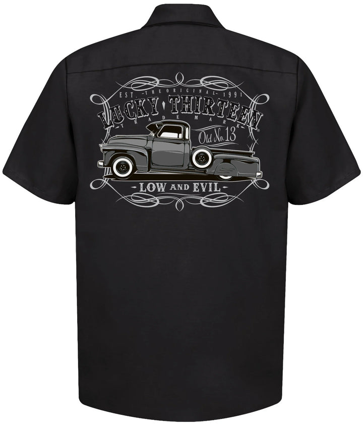 Black Dragger Hot Rod Work Shirt - Lucky 13 Men's Rockabilly