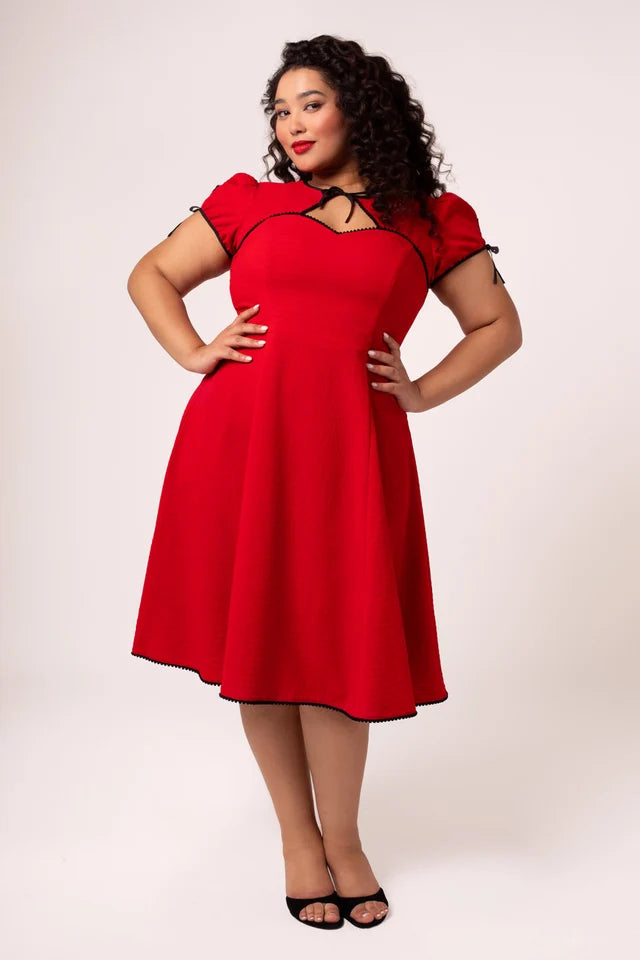 Red Casey Dress - Hell Bunny Women's Rockabilly Swing Dress