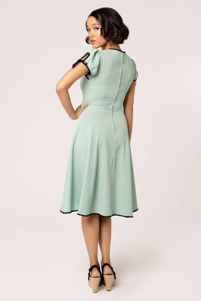 Mint Casey Dress - Hell Bunny Women's Rockabilly Swing Dress