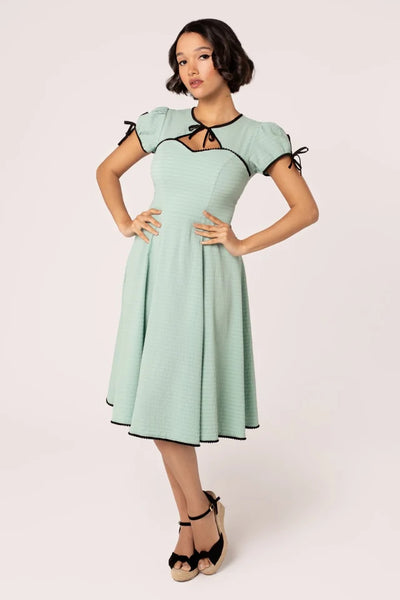 Mint Casey Dress - Hell Bunny Women's Rockabilly Swing Dress