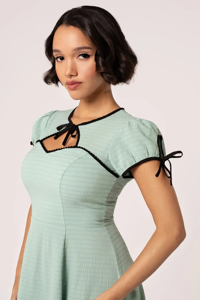 Mint Casey Dress - Hell Bunny Women's Rockabilly Swing Dress