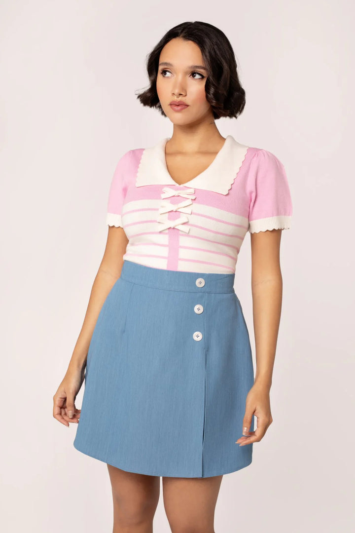 Rylee Skorts - Hell Bunny Classic Pearl Button Retro Women's