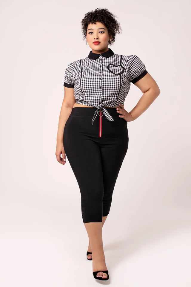 Black & Red Lucie Capris - Hell Bunny Women's Rockabilly