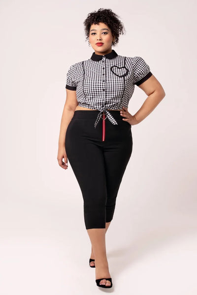 Black & Red Lucie Capris - Hell Bunny Women's Rockabilly