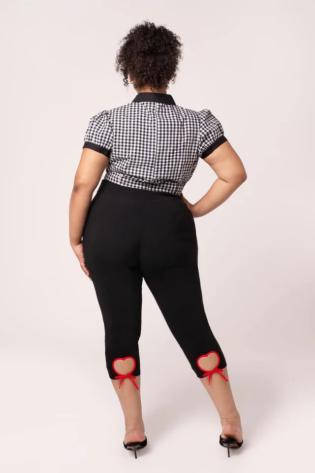 Black & Red Lucie Capris - Hell Bunny Women's Rockabilly