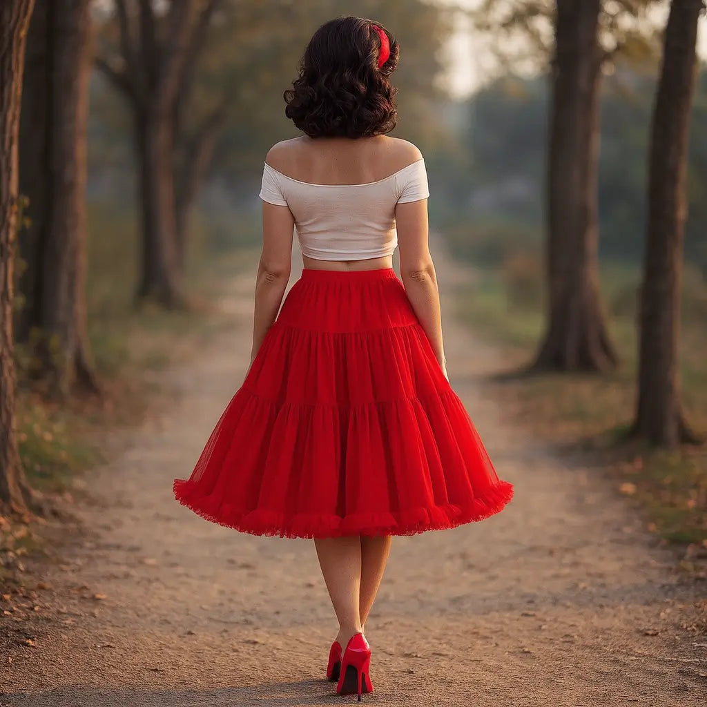 Red 1950s Petticoat Banned 23"
