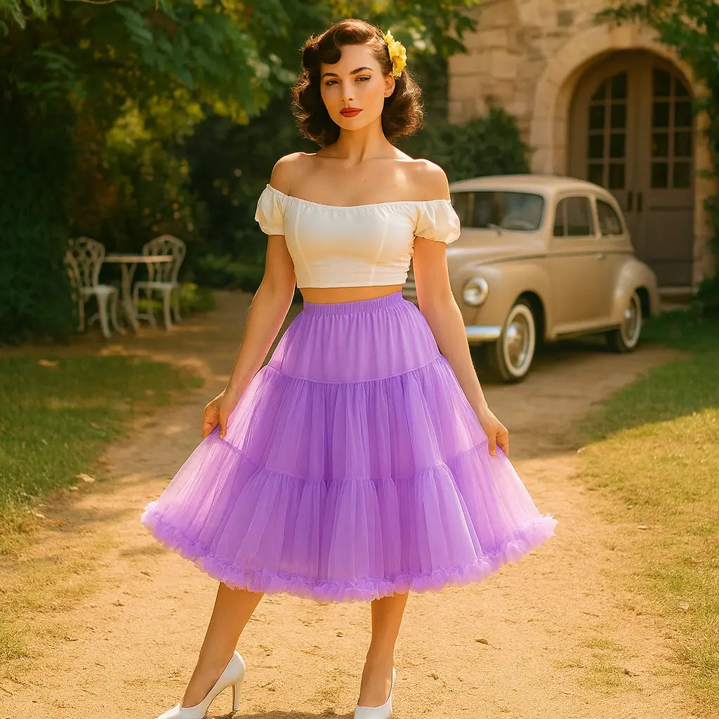 Lavender 1950s Petticoat Banned 23"