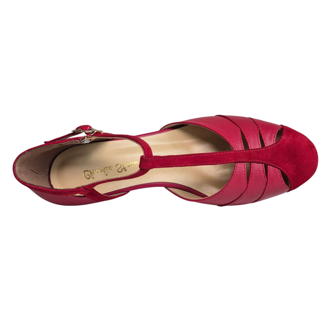 Top image of Charlie Stone Petite Toscana shoe in red colour