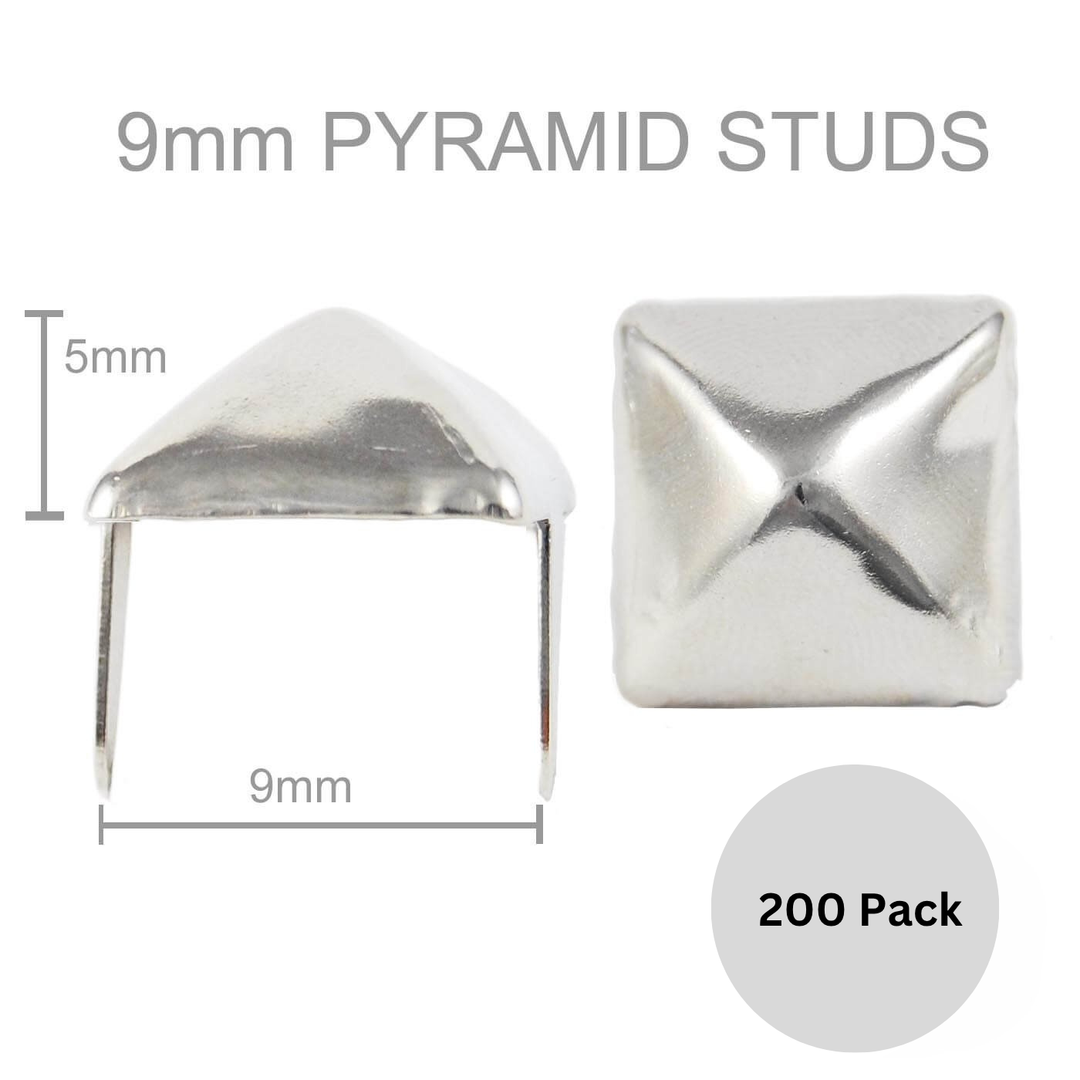 Pyramind Studs  9mm Pack_Of_200 Side and top view