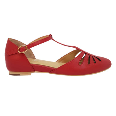 Side image of Charlie Stone Singapore shoes in red colour