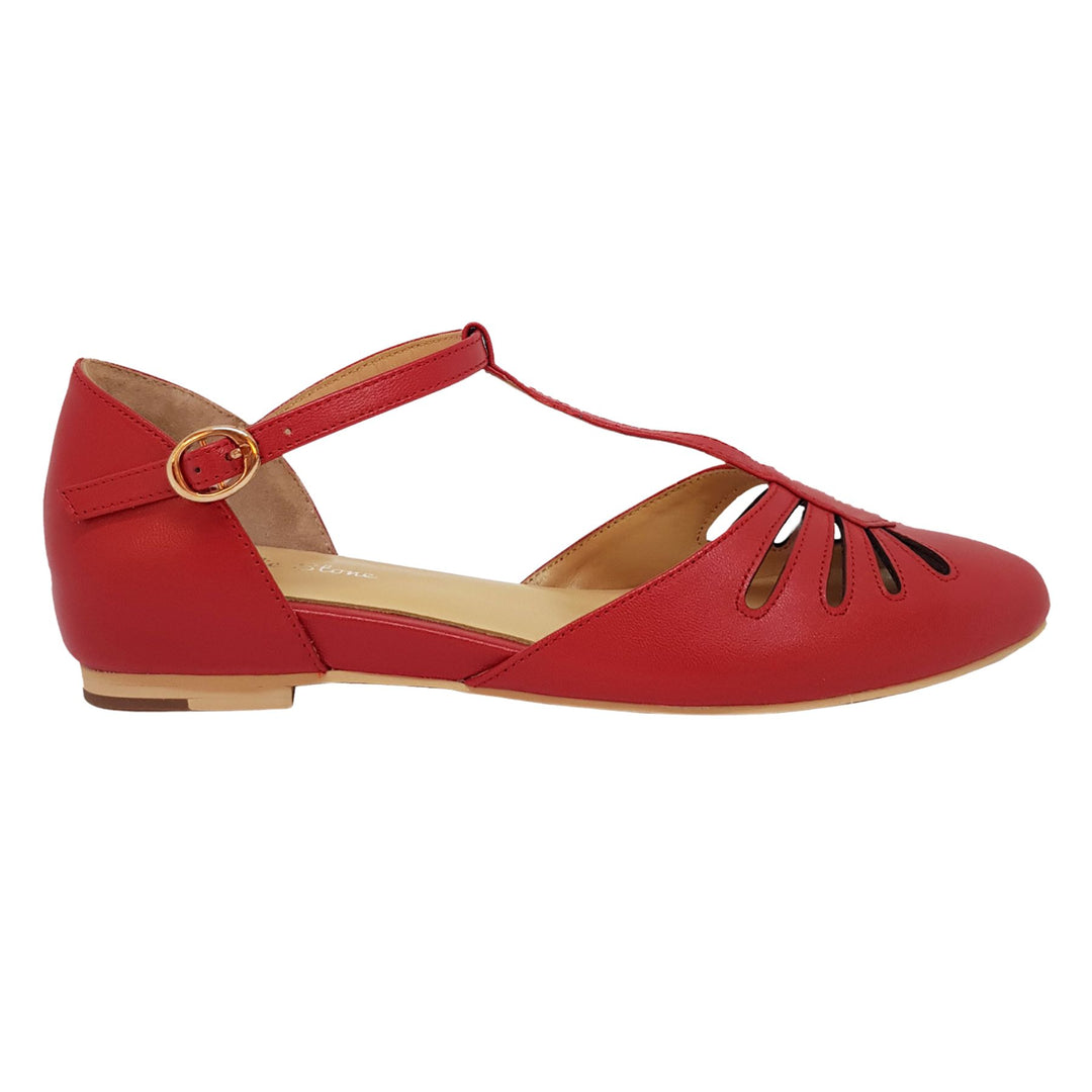 Singapore T-Strap Flats - Charlie Stone Vintage Inspired Women's Shoes