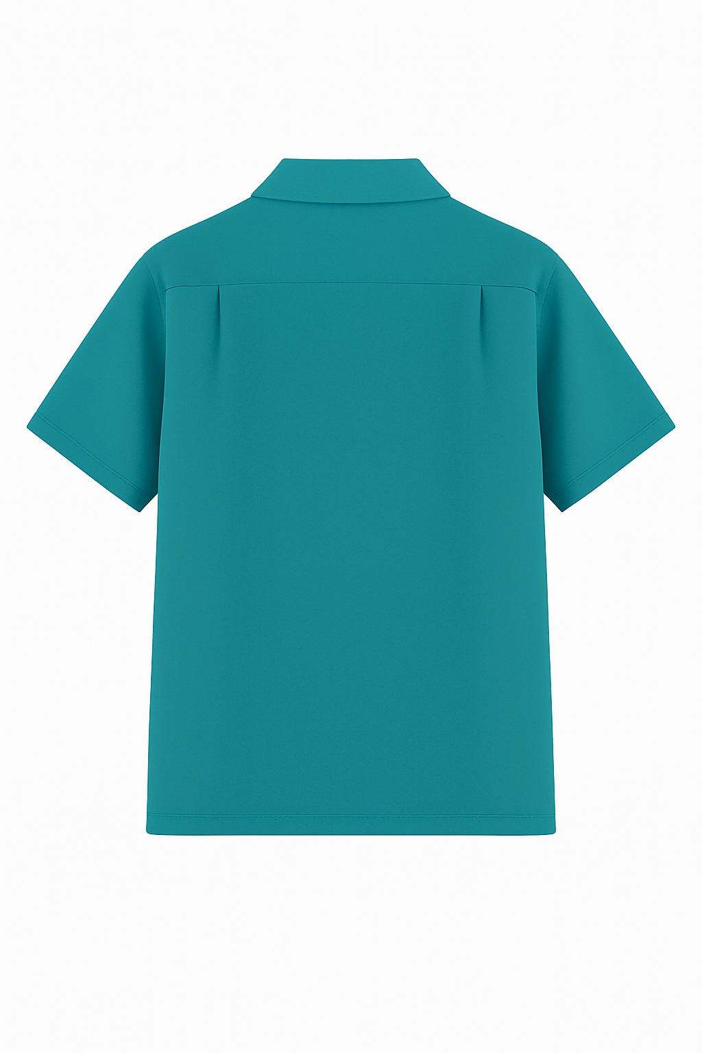Teal White Bodgie Double Panel Bowling Shirt - Nifty50's Retro Men's