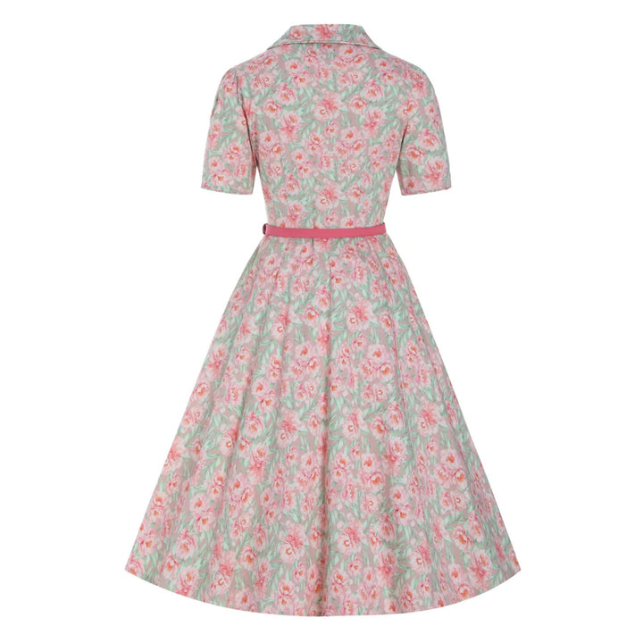 Pink Floral Penelope Diner Shirt Dress - Dolly & Dotty 1950s