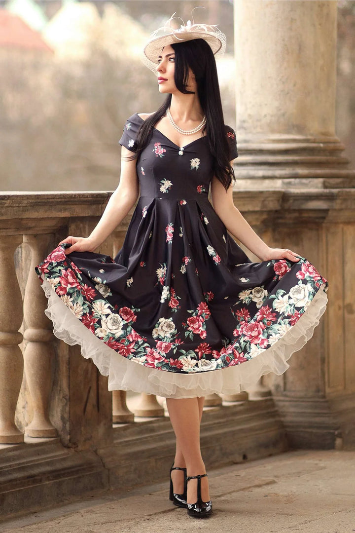 Lily Midnight Rose Elegance Dress- Dolly & Dotty